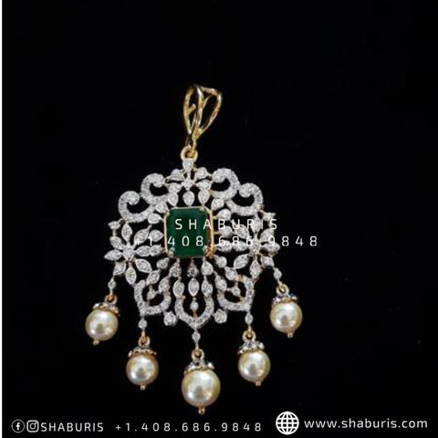 Diamond Tikka Diamond Pendant pure silver jewelry indian wedding Jewelry indian bridal jewelry cocktail jewelry 925 silver jewelr-SHABURIS