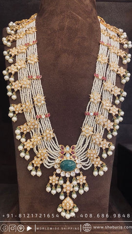 Kundan necklace antique necklace rubies emeralds bridal diamond necklace indian jewelry designs silver jewelry wedding jewelry - SHABURIS