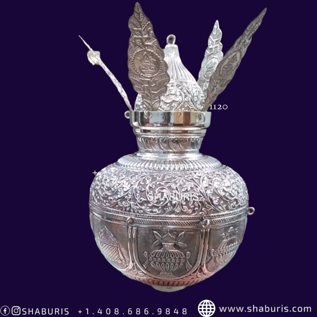 Kalsam in Silver,pure silver Kalasam,Pure Silver Kalash,pooja kalash,silver kalasam, Kalasham - NIHIRA - SHABURIS