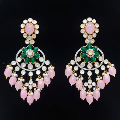Diamond Jhumka Diamond Earrings pure silver jewelry indian wedding Jewelry indian bridal jewelry cocktail jewelry 925 silver jewelr-SHABURIS