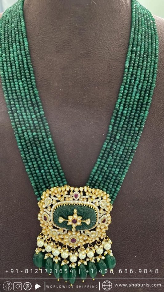 Kundan necklace antique necklace rubies emeralds bridal diamond necklace indian jewelry designs silver jewelry wedding jewelry - SHABURIS