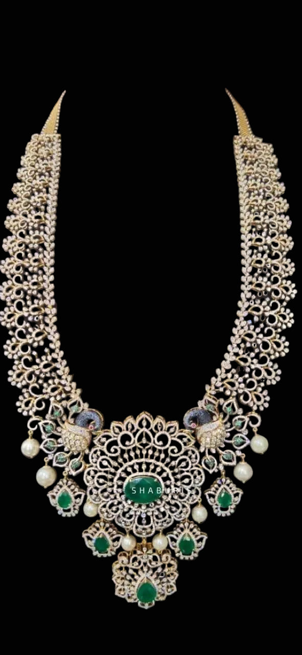 Diamond necklace antique necklace rubies emeralds bridal diamond necklace indian jewelry designs silver jewelry wedding jewelry - SHABURIS