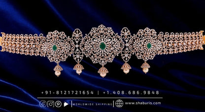 Diamond Vaddanam,South Indian Jewelry,Vaddanam,Kids Vaddanam,hip chain,diamond vaddanam,pure Silver indian jewelry - SHABURIS
