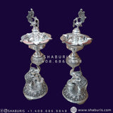 Pure Silver Diya,Indian Pooja Articles,Pure silver articles indian,indian pooja samagri,silver articles,diya lamps silver- NIHIRA - SHABURIS