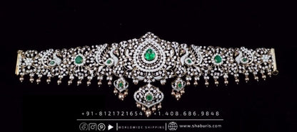 Diamond Vaddanam,South Indian Jewelry,Vaddanam,Kids Vaddanam,hip chain,diamond vaddanam,pure Silver indian jewelry - SHABURIS