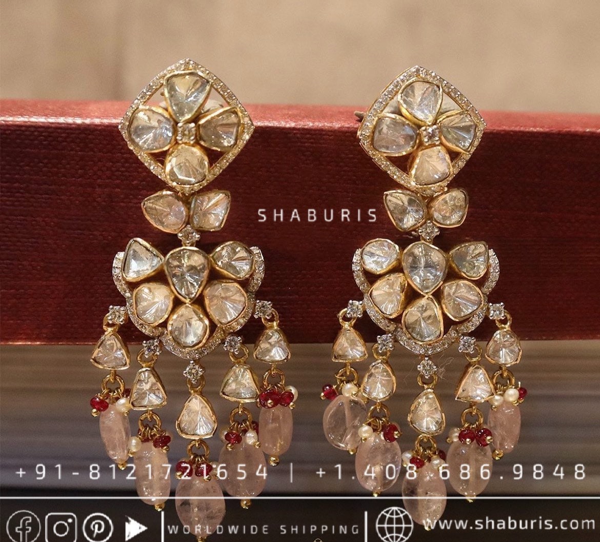 Kundan necklace antique necklace rubies emeralds bridal diamond necklace indian jewelry designs silver jewelry wedding jewelry - SHABURIS