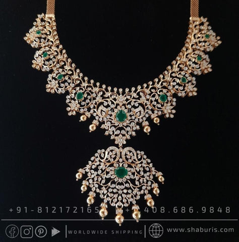 Diamond choker,Swarovski Jewelry,diamond Necklace,chandbali jewelry,lyte weight Indian Bridal,Indian Wedding Jewelry,SHABURIS jewelry