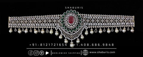 Diamond Vaddanam,South Indian Jewelry,Vaddanam,Kids Vaddanam,hip chain,diamond vaddanam,pure Silver indian jewelry - SHABURIS