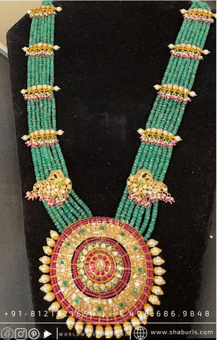 Diamond haram diamond necklace diamond pendant multi purpose necklace silver jewelry indian wedding jewelry bridal jewelry - SHABURIS