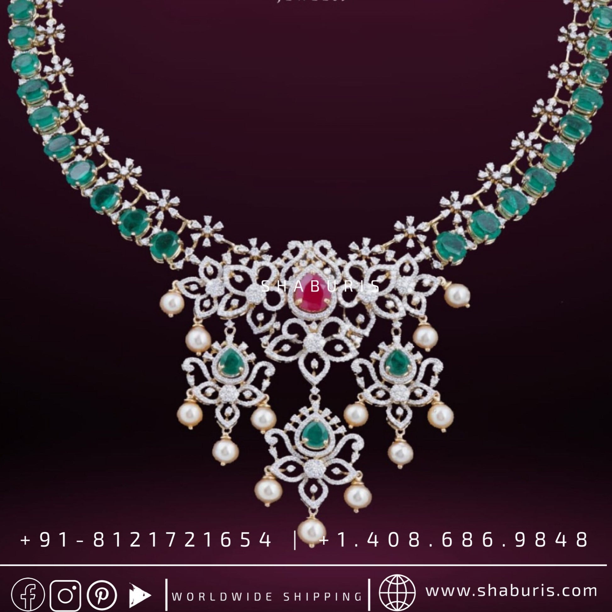 Diamond Choker Polki diamond necklace diamond vaddanam multi purpose necklace silver jewelry indian wedding jewelry - SHABURIS