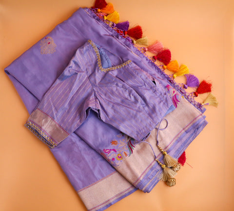 Paithani saree menakari saree saree blouse saree stitched blouse handloom saree pastel color saree lyte weight saree