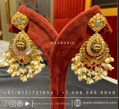 Antique jhumka nakshi jhumka rubies emeralds bridal diamond necklace indian jewelry designs silver jewelry wedding jewelry - SHABURIS
