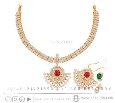Diamond Necklace,big jhumka,swarovski,south sea pearl earring,party wear earrings,designer jewelry,diamond choker,celebrity jewelry
