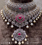 Diamond choker diamond necklace rubies emeralds bridal diamond necklace indian jewelry designs silver jewelry wedding jewelry - SHABURIS