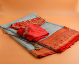 Kora banarasi saree stitched blouse silk saree party wear saree blouse designer blouse maggam work blouse bridal saree blouse traditional