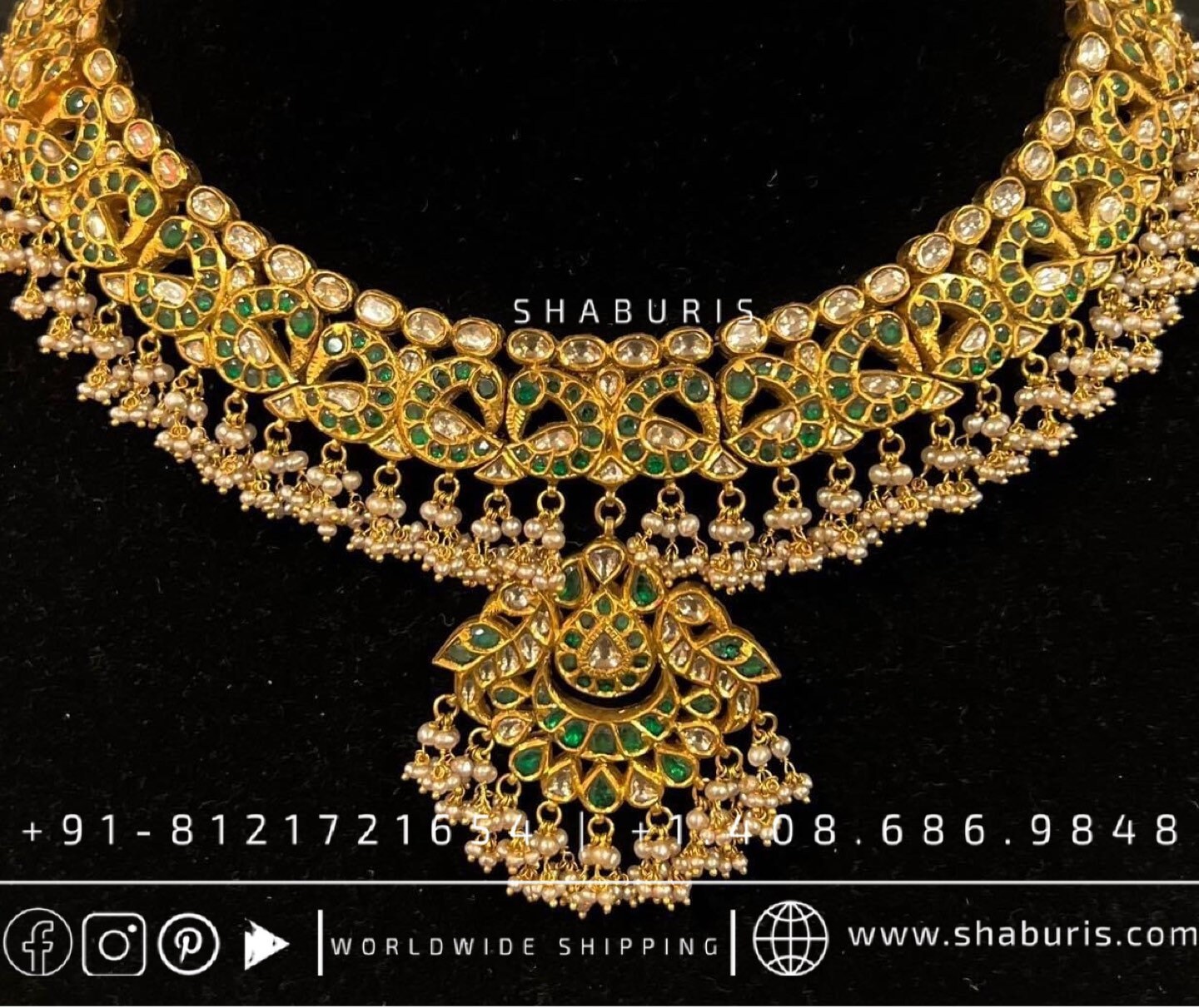 Kundan necklace antique necklace rubies emeralds bridal diamond necklace indian jewelry designs silver jewelry wedding jewelry - SHABURIS