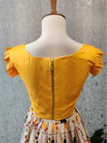Patola CropTop Choli Half Saree Langa Voni Mehendi outfit Yellow Lehenga Purple Lehenga Teens Party Lehenga Indian Half saree Kids Lehenga