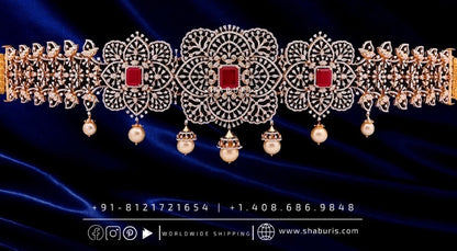 Diamond Vaddanam,South Indian Jewelry,Vaddanam,Kids Vaddanam,hip chain,diamond vaddanam,pure Silver indian jewelry - SHABURIS