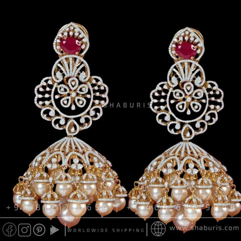 Diamond jhumka earrings pure silver jewelry cocktail jewelry indian gold jewelry designs emerald jewelry sets diamond jewelry sets -SHABURIS