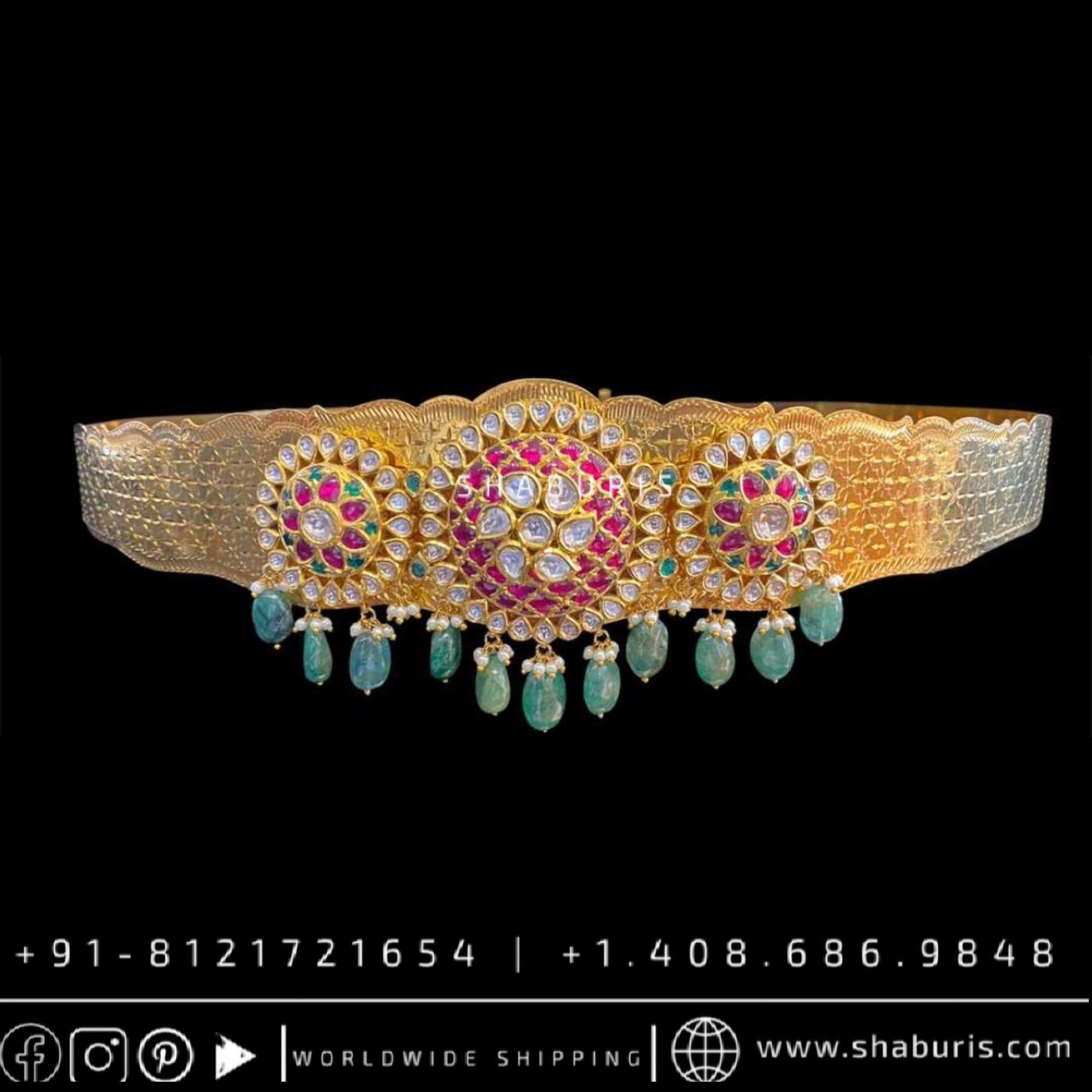 Diamond Vaddanam,South Indian Jewelry,Vaddanam,Kids Vaddanam,hip chain,diamond vaddanam,pure Silver indian jewelry - NIHIRA - SHABURIS