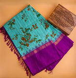 Gadwal Silk saree Silk Saree handloom saree stitched blouse green saree blue saree party wear saree silk saree wedding saree