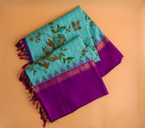 Gadwal Silk saree Silk Saree handloom saree stitched blouse green saree blue saree party wear saree silk saree wedding saree