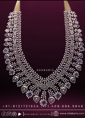 Diamond necklace diamond haram silver jewelry gold jewelry designs 925 silver jewelry bridal necklace wedding jewelry statement jewelry