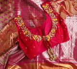 Bridal saree Pink Saree Stitched blouse Silk Saree Kanchi kanjivaram pattu saree Wedding Saree Blouse Bridal Blouse Handloom Saree