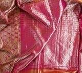 Bridal saree Pink Saree Stitched blouse Silk Saree Kanchi kanjivaram pattu saree Wedding Saree Blouse Bridal Blouse Handloom Saree