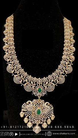 Diamond haram destination jewelry rubies emeralds bridal diamond necklace indian jewelry designs silver jewelry wedding jewelry - SHABURIS