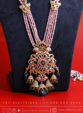 Morganite Bead necklace russian emeralds bridal diamond necklace indian jewelry designs silver jewelry wedding jewelry - SHABURIS