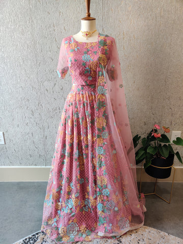 Designer Lehenga Choli Half Saree Langa Voni Mehendi outfit Yellow Lehenga Purple Lehenga Teens Party Lehenga Indian Half saree Kids Lehenga