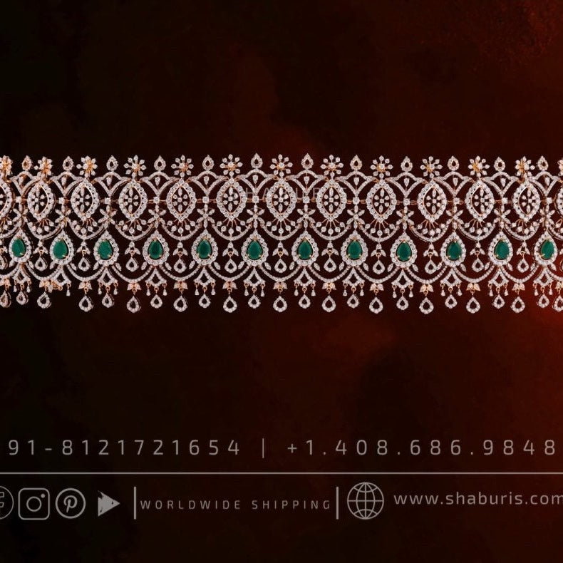 Diamond Vaddanam,South Indian Jewelry,Vaddanam,Kids Vaddanam,hip chain,diamond vaddanam,pure Silver indian jewelry - SHABURIS