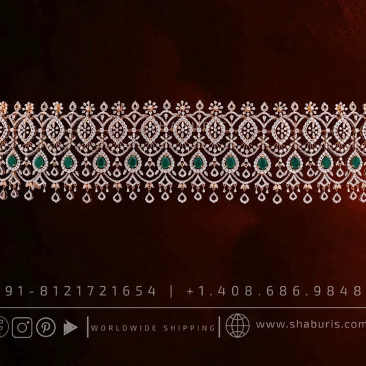 Diamond Vaddanam,South Indian Jewelry,Vaddanam,Kids Vaddanam,hip chain,diamond vaddanam,pure Silver indian jewelry - SHABURIS