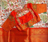Gadwal Silk saree Silk Saree handloom saree stitched blouse green saree blue saree party wear saree silk saree wedding saree