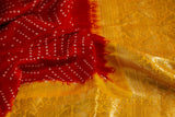 Kanchi Bandhini Saree Mehendi Saree Fusion saree Wedding saree Sangeet Saree Haldi Saree Maggam Work Blouse - Ready to Ship Saree