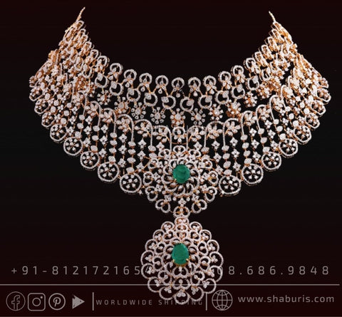 Diamond necklace silver jewelry rubies emeralds bridal diamond necklace indian jewelry designs silver jewelry wedding jewelry - SHABURIS