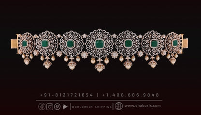 Diamond Vaddanam,South Indian Jewelry,Vaddanam,Kids Vaddanam,hip chain,diamond vaddanam,pure Silver indian jewelry - SHABURIS
