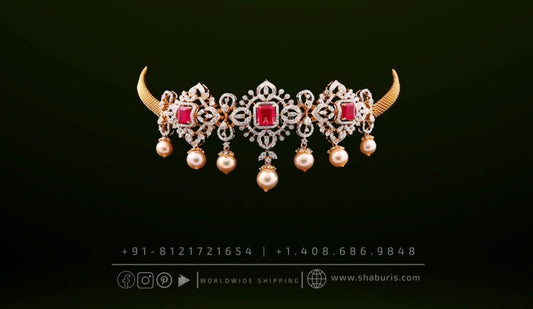 Diamond Necklace Swarovski Diamond Pendant Emerald Gem Stone Silver Jewelry Statement Jewelry Indian Jewelry Designs - SHABURIS