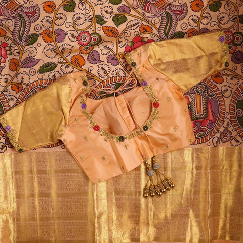 Pure kanchi pen kalamkari Saree in kanchi border | kanchi saree | Authentic pattu Saree | Handloom Saree | pattu saree
