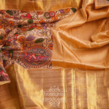 Pure kanchi pen kalamkari Saree in kanchi border | kanchi saree | Authentic pattu Saree | Handloom Saree | pattu saree