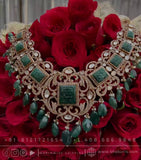 Moissanite necklace emerald Necklace victorian diamond necklace indian jewelry designs silver jewelry wedding jewelry - SHABURIS