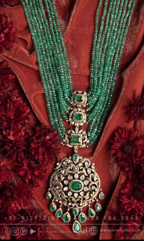 Victorian necklace antique necklace rubies emeralds bridal diamond necklace indian jewelry designs silver jewelry wedding jewelry - SHABURIS
