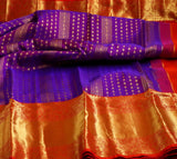 Purple pattu saree zari Saree handloom saree stitched blouse purple saree blue saree party wear saree silk saree wedding saree