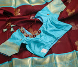 Brown pattu saree zari Saree handloom saree stitched blouse purple saree pink saree party wear saree silk saree wedding saree