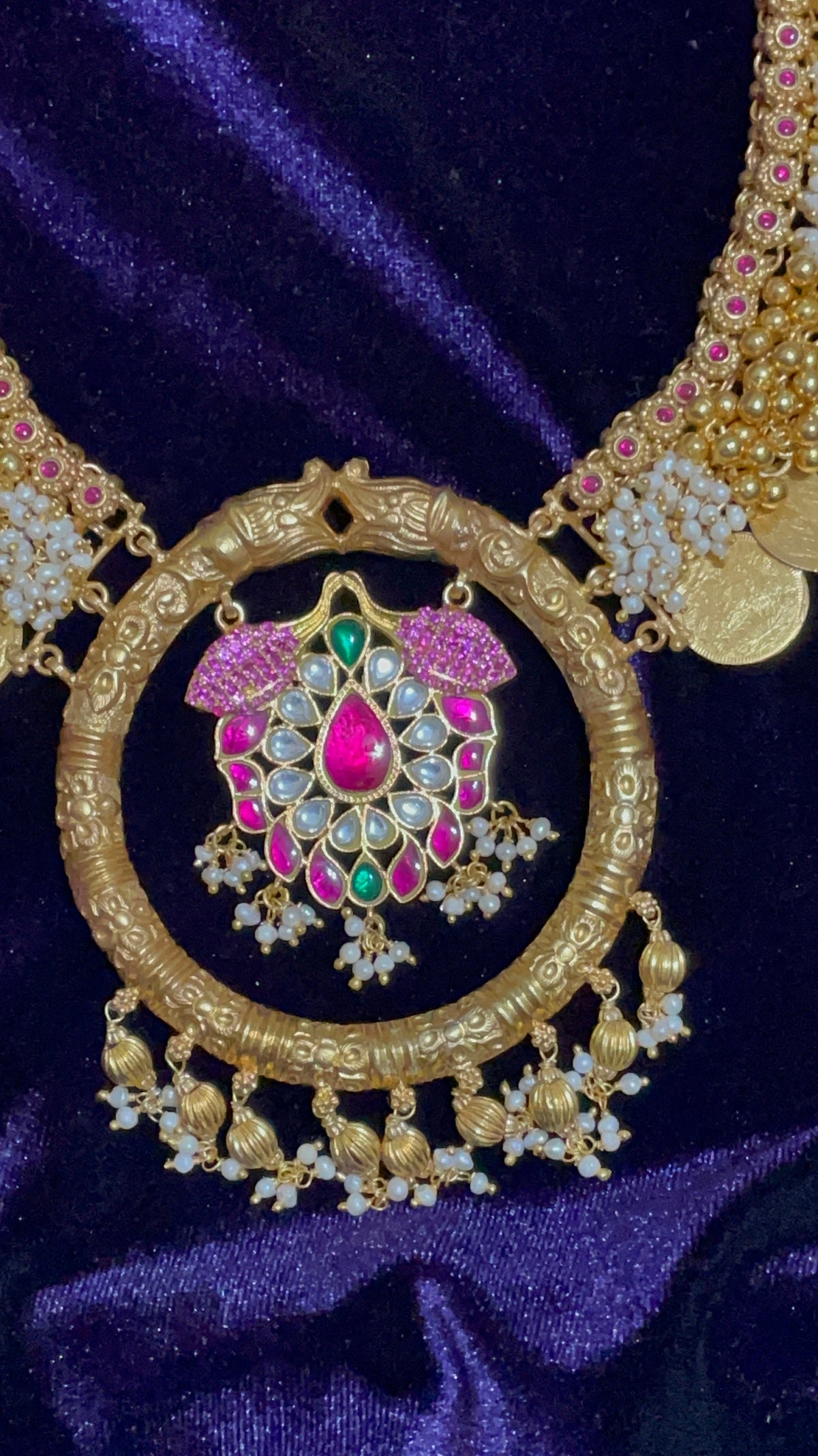925 Silver Jewelry Kasu Mala Kasu Haram Kasu Necklace Guttapusalu Clus ...
