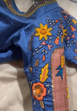 Maggam work designer blouse - Pattu Saree Blouse -aplique work blouse - handloom Saree Blouse - Blue Saree Blouse - birds designer  Blouse
