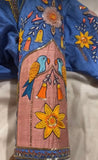 Maggam work designer blouse - Pattu Saree Blouse -aplique work blouse - handloom Saree Blouse - Blue Saree Blouse - birds designer  Blouse