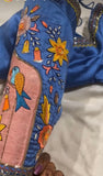 Maggam work designer blouse - Pattu Saree Blouse -aplique work blouse - handloom Saree Blouse - Blue Saree Blouse - birds designer  Blouse