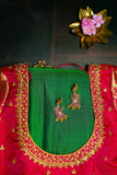 Green  pattu saree zari Saree handloom saree stitched blouse green saree party wear saree silk saree seemantham saree babyshower saree